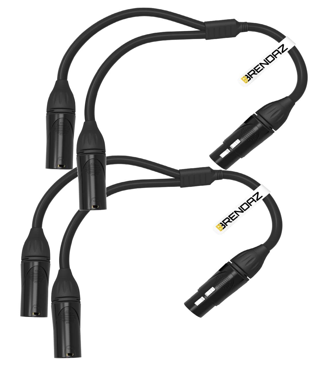 BRENDAZ (2 Pack) XLR Splitter Cable, XLR Female to Dual XLR Male Y Cable Compatible with Microphone, Audio Mixer, Speaker (OFC) 6-Inches