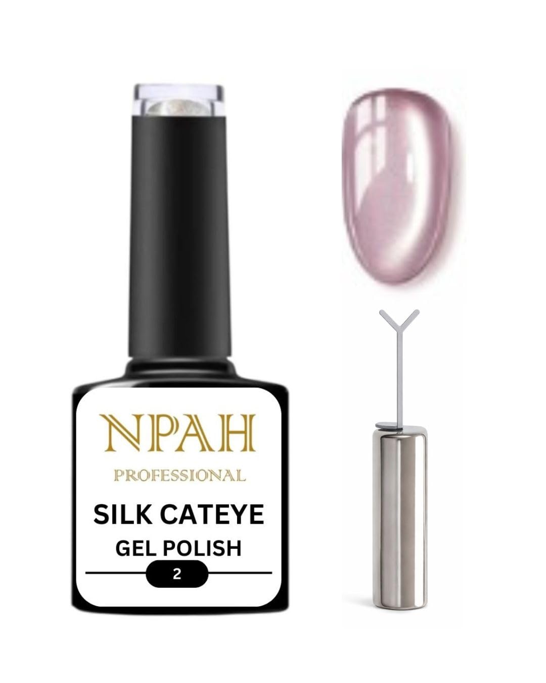 9D Cat Eye Gel Polish for Nails | Magnetic Cat Eye Effect UV/LED Gel with Magnet Stick | Long-Lasting Glitter Nail Art Gel for Salon & DIY Use | 9ml (MOON PINK, With Heart Magnet)-image-26