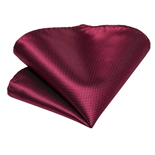 Image of DiBanGu Mens Solid Color Tie and Pocket Square Set Woven Silk Plain Necktie & Handkerchief for Men Wedding Party Formal