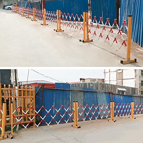 Barrière de circulation pliable jaune et noir extensible de 2m pour route - 4