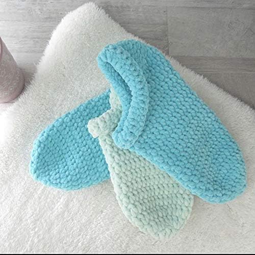 Miniatura 4 de Hilo grueso de chenilla para dar los dedos para tejer a mano (blanco y rosa y caqui)