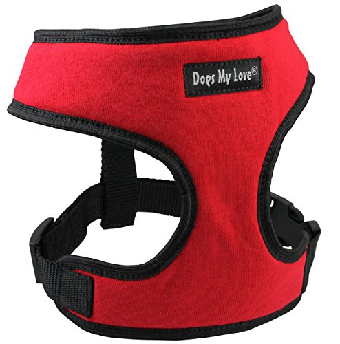 Dogs My Love Soft Vest Harness for Dogs and Puppies 6 Sizes Red (XS (Neck Max: 9"; Chest Girth: 10"-15")) Dogs My Love Soft Vest Harness for Dogs and Puppies 6 Sizes Red (XS (Neck Max: 9"; Chest Girth: 10"-15"))