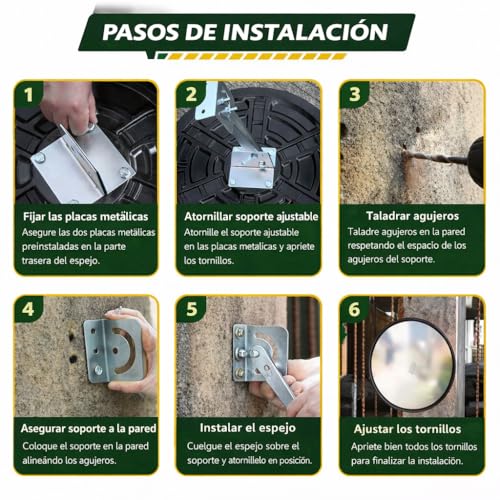 Espejo parabólico de tráfico para control visual de intersecciones y accesos 6