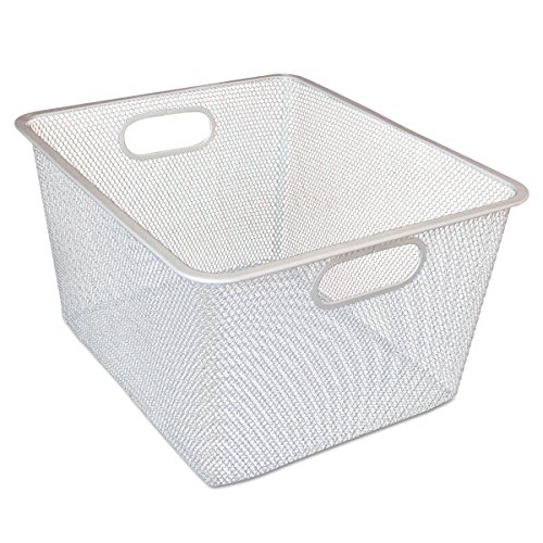 Alera ALE Wire Mesh Nesting Shelving Baskets, 12 x 14 x 7 3/4, Silver (Set of 2)