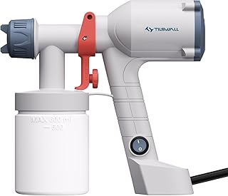 Tilswall Farbsprühsystem, Upgrade Ultra-leichte Elektrische Farbsprühgerät mit 600ml Farbbehälter, 2 Düsen & 3 Sprühmustern - Sprühpistole Für Wandfarbe, Schränke, Zäune, Türen, Möbel, Weiß