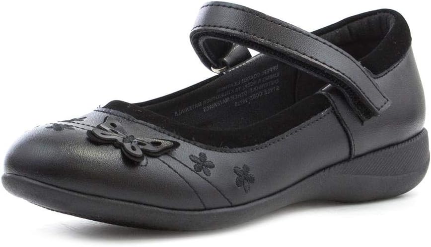 Walkright Girls Black Coated Leather Shoe