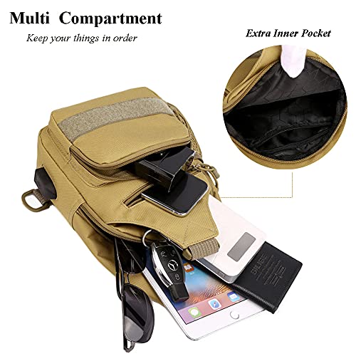 Rtggsel Men's Camouflage Tactical Sling Shoulder Bags Travel Military Molle Edc Crossbody Chest Bag With Usb Charging Port (Acu Camouflage) #TOP4