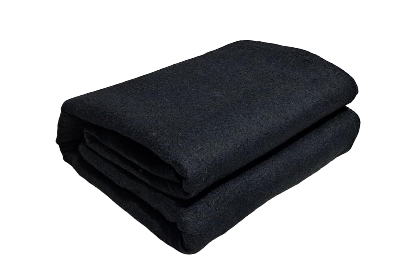 Sponsored Ad - MAMRAJ Plain Acrylic Wool Blankets, Full-Length, Solid-Design Single Bed [Black] ( 225 cm x 150 cm)