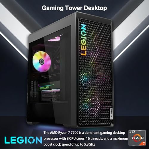 Lenovo Legion Pro Ryzen 7 RTX 4070 Ti Super Extreme Gaming Desktop, AMD Ryzen 7 7700, NVIDIA GeForce RTX 4070 Ti Super, 64GB RAM, 2TB SSD, Win 11 Pro, with Machenike Mechanical Keyboard Bundle - Image 2