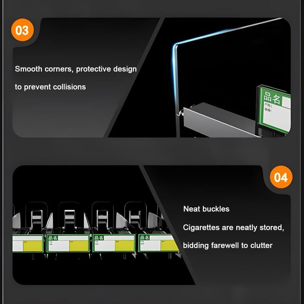 Zfmnoyev Cigarettes Organiser Holder, Acrylic Wall Mounted Display Cabinet, Rectangular Cigarette Case Holder, Automatic Cigarette Pusher, for Store Retail (Color : Clear, Size : 91.5x15.2x27.5cm)