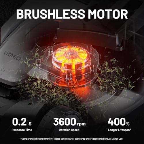Image of Litheli Lawn Mower 18 inch Electric Self Propelled for Garden Yards, Lightweight Cordless Lawn Mower Brushless with 6-Position Height Adjustment, 2 x 20V 4.0Ah Battery