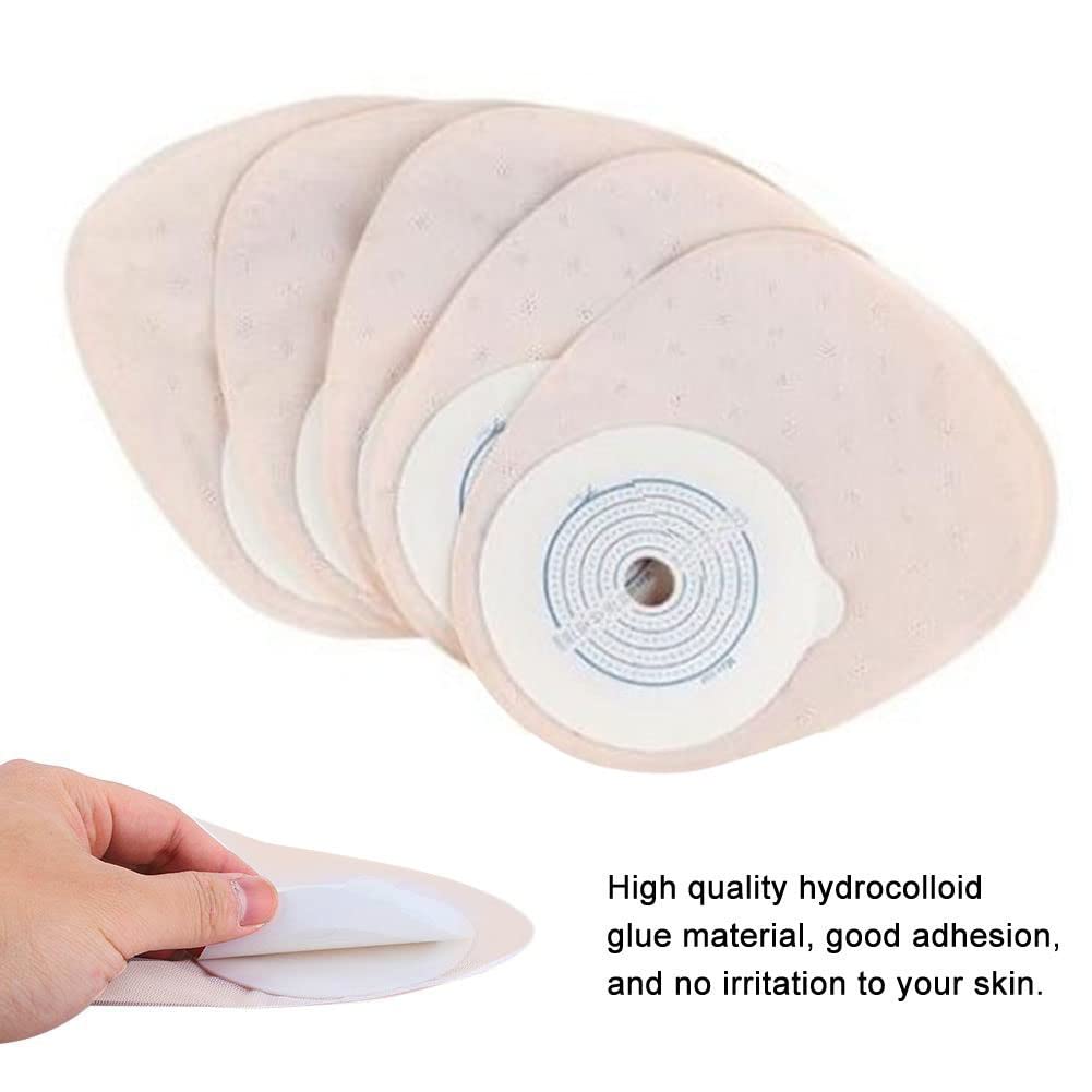 10 bolsas de colostomía, bolsas desechables de ostomía con adhesivo hidrocoloide respetuoso con la piel, bolsa transparente y autosellado para reducir el riesgo de fugas