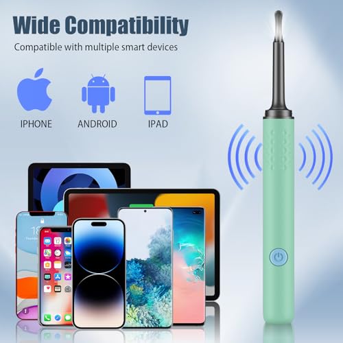 ear wax removal tool camera - ear cleaner with 1080p hd camera otoscope with light earwax removal kit for iphone ipad android phones green