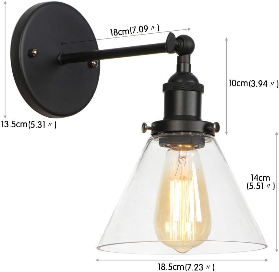Lámpara de pared industrial para un vestíbulo acogedor y luz de noche en dormitorio 7
