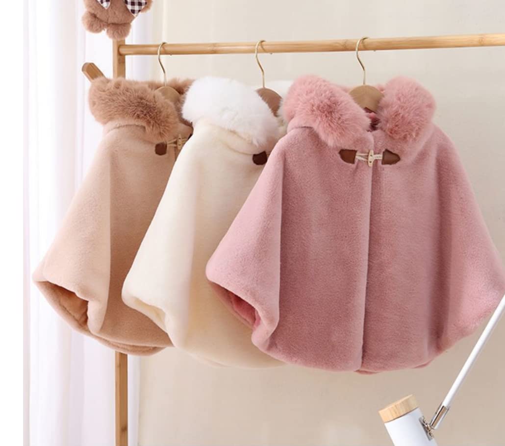 Proumhang Mantello da Bambina con Cappuccio,Poncho Invernale,Scialle all'aperto,Giacca con Cappuccio,Mantello da Principessa,Bebè Bambini Neonati Tuta da Neve
