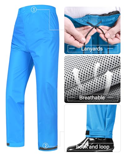 Image of iCreek Rain Suit Waterproof Jacket and Pants Hi Vis Raincoat for Men and Women Reflective Outdoor for All-Sport Work