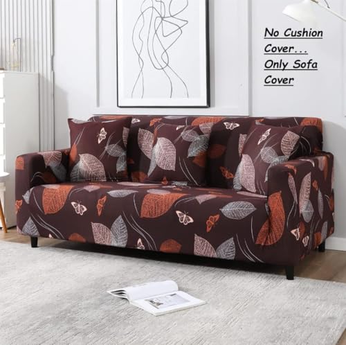 Image of HK Printed 5 Seater Sofa Cover Big Elasticity Cover Stretch Universal Sofa Slipcover 5 Seater (3 Seater Size 185-230cm and 1 Seater Size 90-145cm)