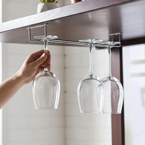 Miniatura 2 de Soro Essentials - Juego de 2 perchas de vidrio de 16 pulgadas para colgar copas de vino, colgadores de almacenamiento para armario, cocina, bar o