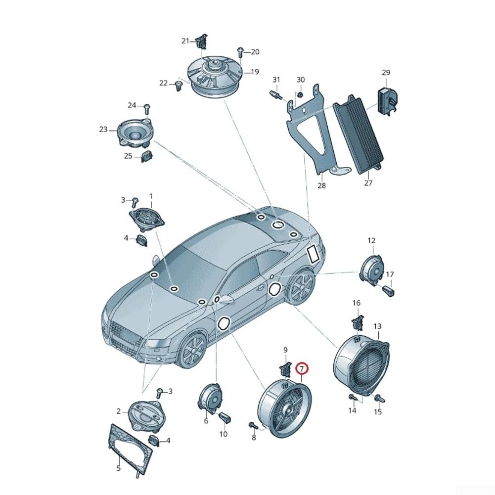 Altoparlanti audio per porta posteriore, altoparlanti audio per auto per A4 B8 per A5 2008-16 8K0035411 porte posteriori basso