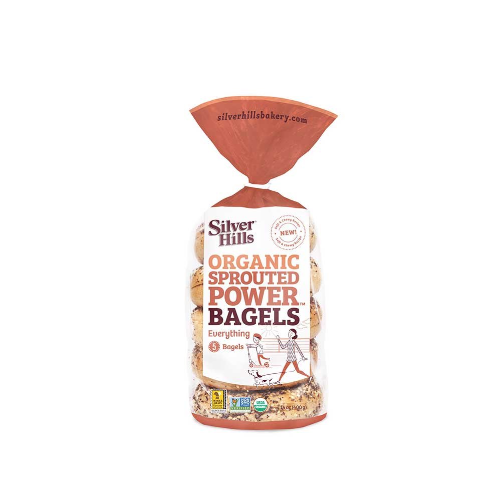 Silver Hills Organic Sprouted Everything Bagel, 14 Ounce -- 8 per case.