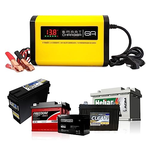 Carregador de Bateria Automotivo Smart Charger 6A Inteligente - Bivolt - 12V