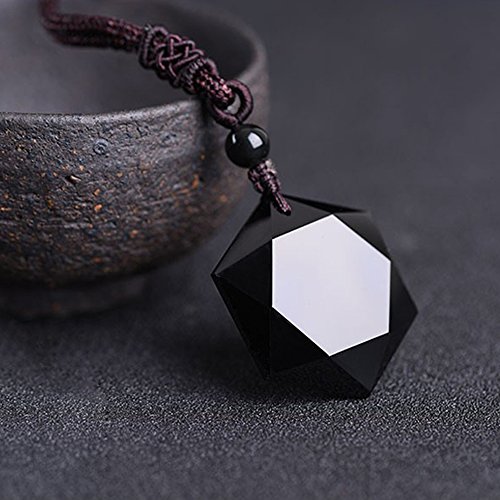 MENGLINA-Black-Obsidian-Hexagram-Natural-Stone-Necklace-Translucent-Ice-Obsidian-Wolf-Tooth-Amulet-His-and-Hers-Couples-Necklace-Lucky-Love-Pendant-Necklace-for-Men-Women