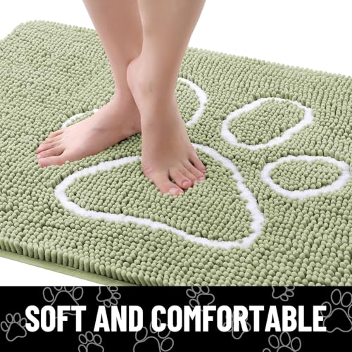 image for Smiry Dog Door Mat for Muddy Paws, Absorbent Dirt Trapper Non Slip Qui