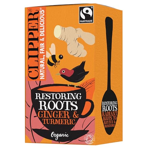 Clipper Organic Restoring Roots Ginger & Turmeric Tea Bags | 20 T...