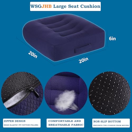 Image of WSGJHB Large Seat Cushion, Extra Thick Booster Seat Cushions Long Sitting | Office Chair Cushion Long Sitting Office Workers, Car Drivers, Relieves Back Pain, Breathable, Anti-Slip, 20x20x6 inchs