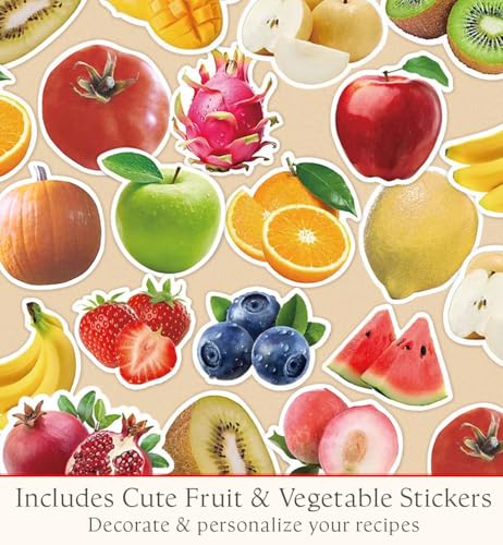 Image of Blank Recipe Book to Write Your Own Recipes | Hardcover 160 Pages | Family Cookbook Journal with Stickers | Gift for Moms, Food Lovers & Home Cooks