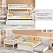 Giantex Twin Over Full Bunk Bed with Trundle, Convertible Platform Bed Frame with Ladder, Solid Wood Frame & Safety High Guardrails, Space-Saving Bunk Bed for Teens & Kids, No Box Spring Needed, White