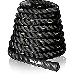 Yes4All 1.5/2 Inch Battle Ropes with Extra Protective Sleeve, Workout Ropes for Cross-Training Home Gym & Fitness Exercises, Strength Training - 30,40,50 Feet Lengths Available