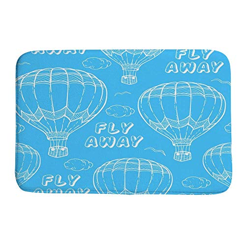 Nuansexi Bath Shower Rugs Floor Mats Non Slip Bathmat Doormat Tub Mat Coral Velvet Absorbent Entrance Carpet Mats Machine Washable ?Air Ballon Sketch Bedroom Decor