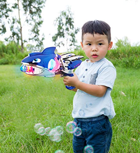 Mozlly Super Spinner Light Up Flashing Lights And Sounds Blue Shark Blaster, 11.5 Inch With Vibrations Fx Batteries Included Alien Costume Rangers Cosplay Space Gun Prop Toy For Kids Boys #TOP5