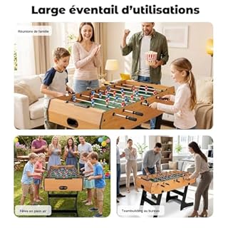 HLC Baby Foot Pliable Table de Football Adaptée aux Adultes et aux Enfants, Idéale pour 2-4 Personnes Comprend Deux Balles, Dimensions : 121cm x 61cm x 81cm.