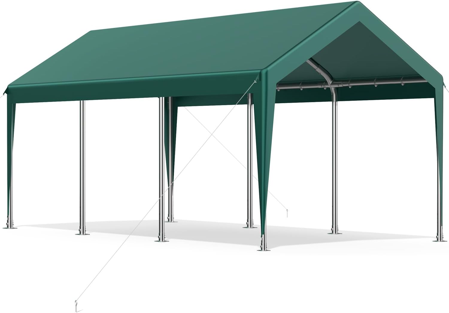 12x20FT Heavy Duty Carport, Portable Car Canopy Garage Boat Shelter Party Tent, UV Resistant Waterproof Carport Canopy with Four Wind-Resistant Ropes (Green) 12x20FT Heavy Duty Carport, Portable Car Canopy Garage Boat Shelter Party Tent, UV Resistant Waterproof Carport Canopy with Four Wind-Resistant Ropes (Green)