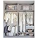 JERIA 6-Pack Foldable Closet Organizer Clothing Storage Bags with Clear Window, Reinforced Handle and Sturdy Zipper (Grey)