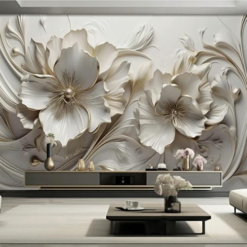 Papier peint 3D relief fleurs sur mesure ZEZILE pour salon - 3
