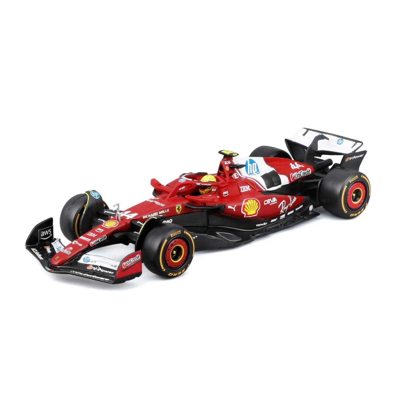 ★直筆サインあり★2025年ルイス・ハミルトン（フェラーリ）ドライバーズカード Amazon | ブラーゴ 1/43 フェラーリ F1 SF-25 ＃44 ルイス・ハミルトン