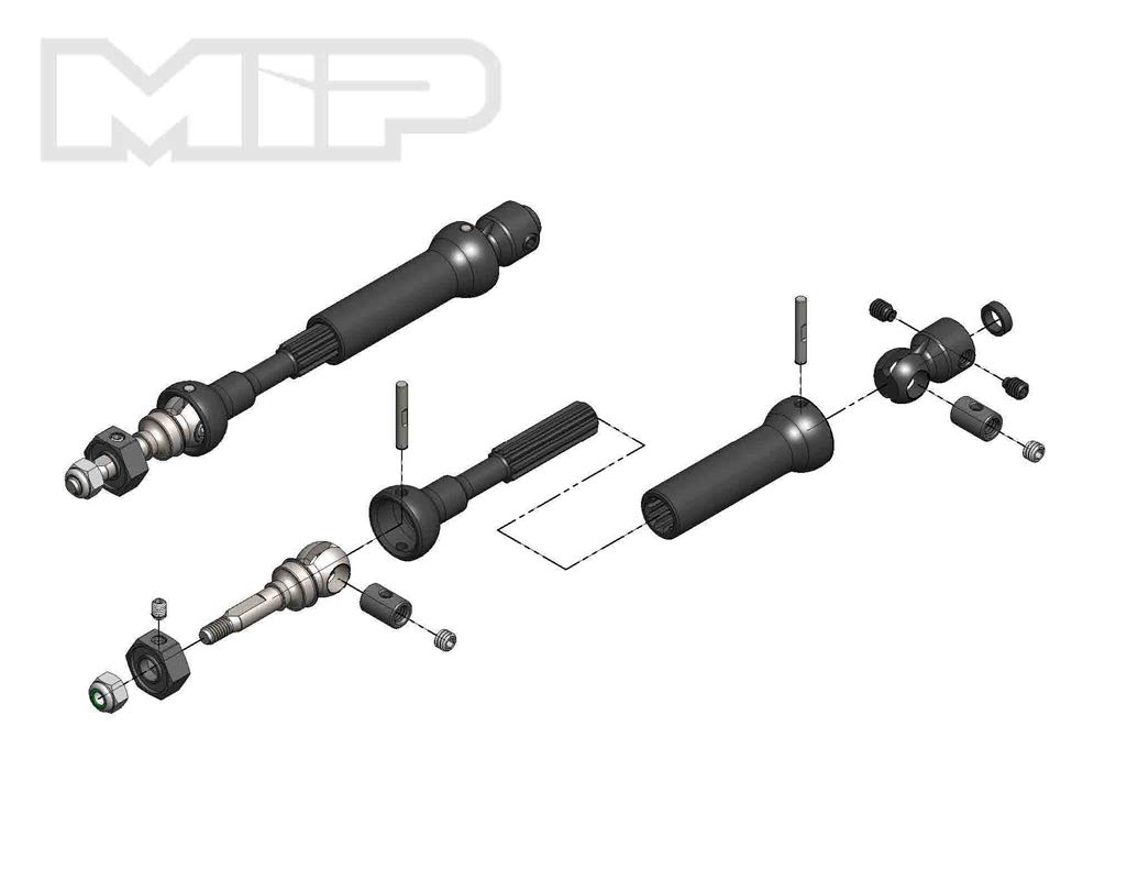 MIP X-Duty CVD Drive Kit Front CVD Drive Shaft Heavy Duty Axis Replacement Parts Compatible with 1/10 RC Cars Traxxas Slash Rustler Stampede Hoss VXL 4X4 Platinum Ultimate Update Parts 18150