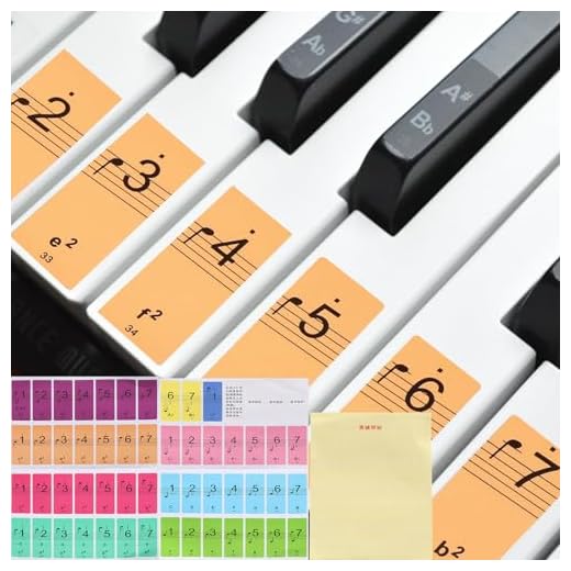 QUARKZMAN Pegatinas De Teclado De Piano, 88/61/54 Teclas Pegatinas De Piano Numeradas Guía De Notas Removibles Para Principiantes Que Aprenden, Multicolor