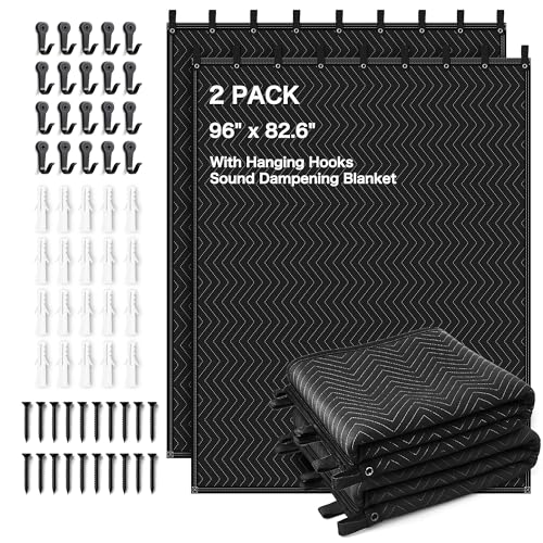 2 PCS Extra Large Sound Dampening Blanket,96'x 80'...