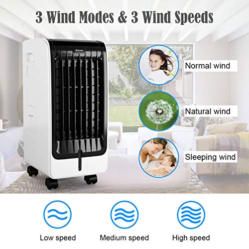 image for COSTWAY Evaporative Cooler, 4-in-1 Portable Cooling, Fan, Humidifier, 