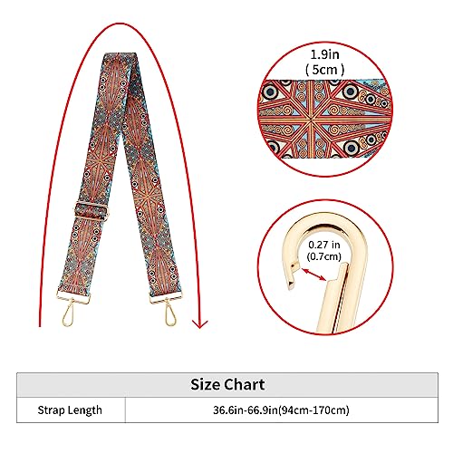 Image of Wide Shoulder Strap Adjustable Replacement Belt Guitar Style Crossbody Bag Handbag Strap Multicolor Canvas Straps(Wide:2in)(Color1)