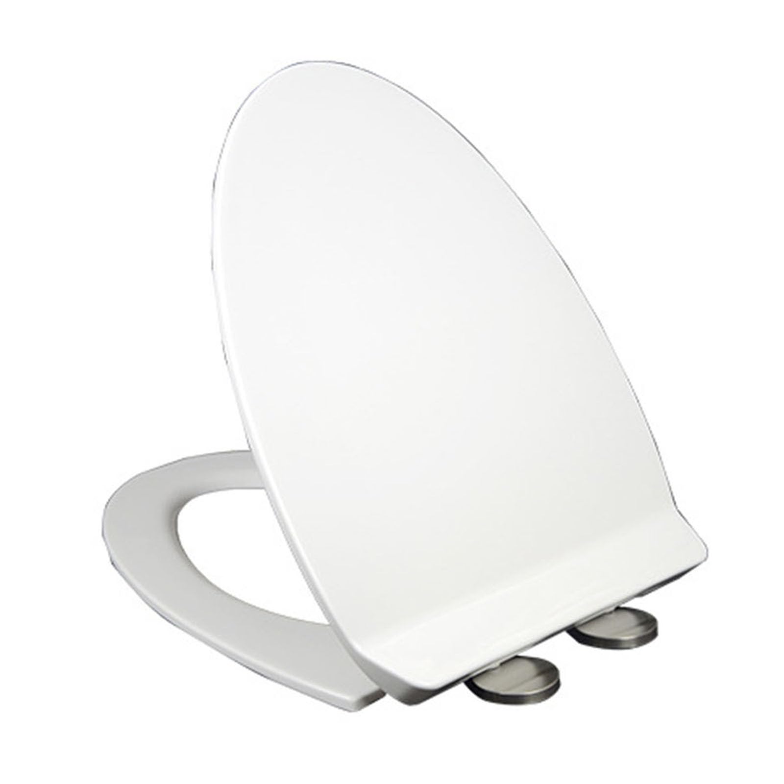 Wttfc White V Shaped Toilet Seat Durable PP Toilet Seat with Slow Close Adjustable Hinge, Quick-Release Toilet Lid, Easy to Install also Easy to Clean, Soft Close Toilet Seat, White,01B