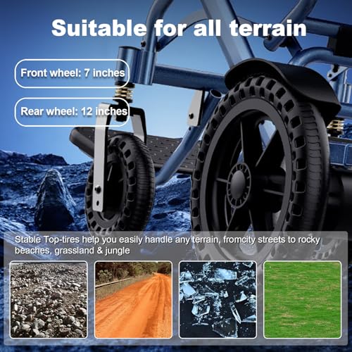 ByteTecpeak D04 Lightweight Foldable Electric Wheelchair with Removable 10Ah Lithium Battery Driveable 20km Range,500W Motor,Aluminium Powerchair 18kg Portable for Travel & Airplane Approved - Image 4