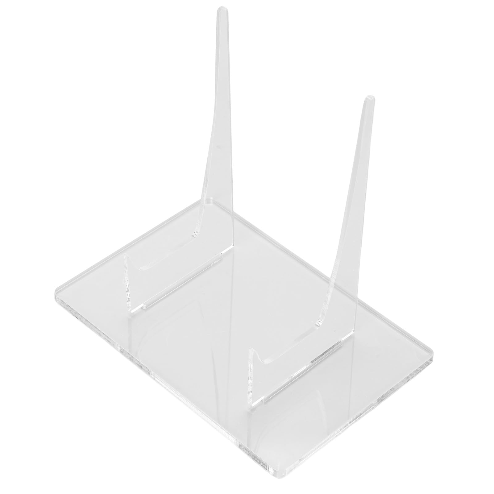 Ymiko Premium Acrylic Large Plate Holder, Transparent Stand for Displaying Book Photo Platter, 2 Packs Acrylic Clear Plate Stand for Home Office Decorative Plate Tabletop Art