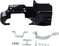 Vista 4 de TCT-MOTORPARTS Cubierta de interfaz de transmisión de motor negra para Harley Softail Deluxe FXST FXSTC 2007-2017