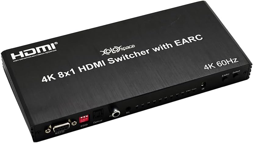 21801 4k 60hz 8x1 HDMI Switch / 1X8 eARC Splitter Two in one w/Optical and 3.5mm Audio Extractor