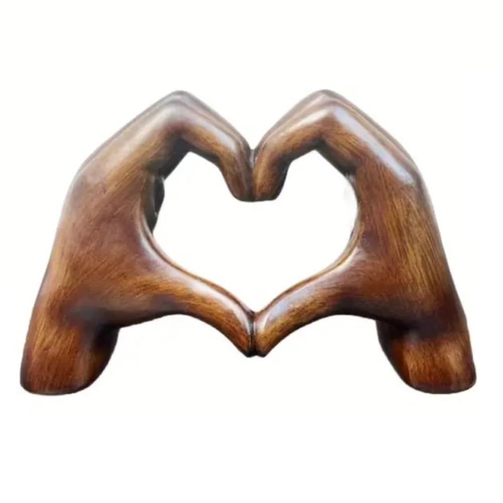 CTRLZS Heart Gesture Sculpture Hand Gesture Statue Resin Heart Sculpture Ornament Lovers Dinning Table Decoration Accessory